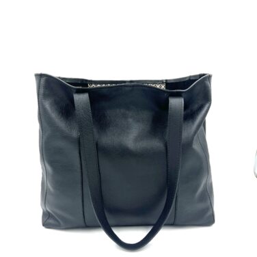 Tote bag i skinn Biori 5154-S. Shopper, shopppingkasse, skinnkasse, stor skinnväska, öppen kasse, påsväska, kasse i läder, shoppingväska